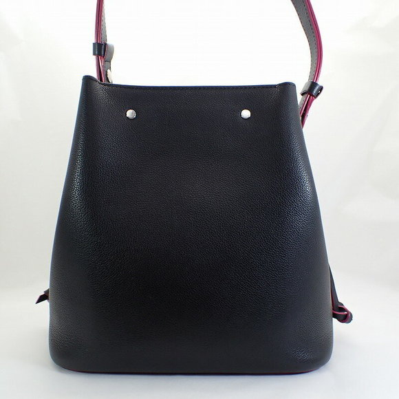 Louis Vuitton Leather LockMe Bucket Shoulder Bag Black - Picture 4 of 10